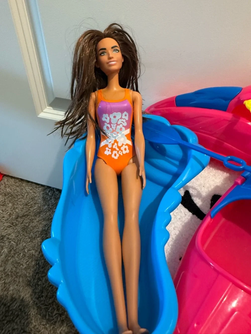 Beach Barbie Doll with Blue Pool, Pink Kayak and Pink Jet Ski